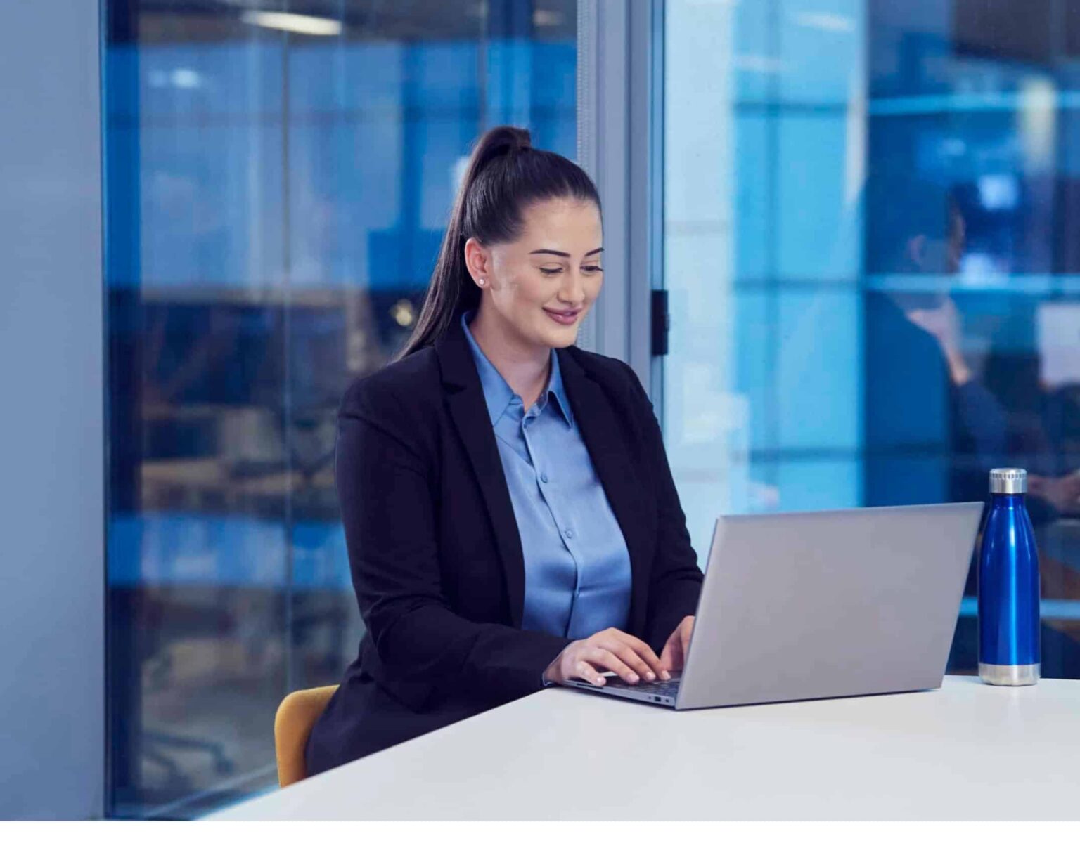 a woman working